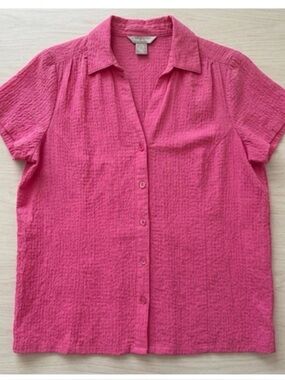WHITE STAG Camp Style Button Up Blouse, Women’s L, Pink